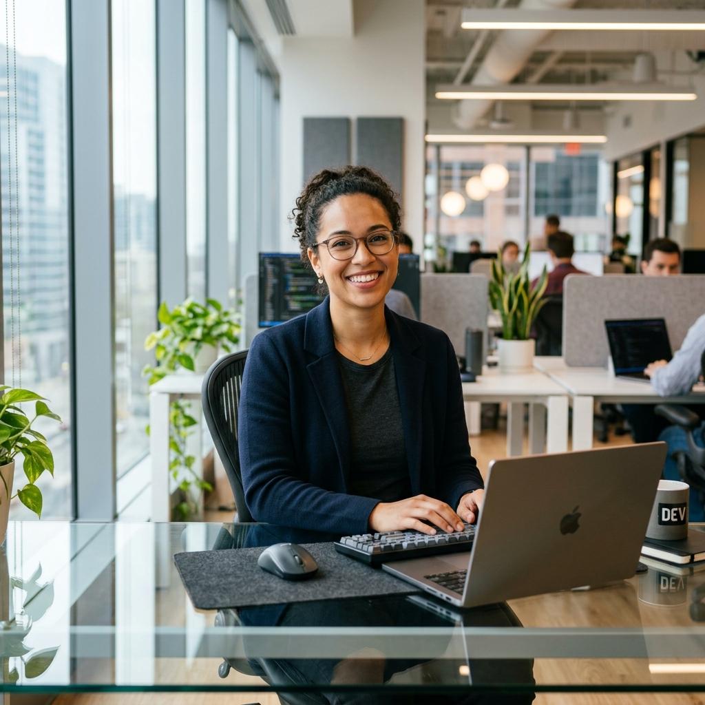 Professional working at desk